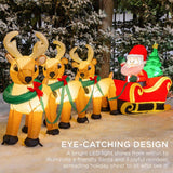 Best Choice Products 8.5 ft. Pre-Lit Santa Sleigh and 3 Reindeer Christmas Inflatable
