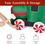 Best Choice Products 8.5 ft. Inflatable Christmas Train with Animated Santa and 10 LED Lights