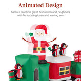 Best Choice Products 8.5 ft. Inflatable Christmas Train with Animated Santa and 10 LED Lights