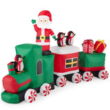 Best Choice Products 8.5 ft. Inflatable Christmas Train with Animated Santa and 10 LED Lights