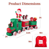 Best Choice Products 8.5 ft. Inflatable Christmas Train with Animated Santa and 10 LED Lights