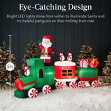 Best Choice Products 8.5 ft. Inflatable Christmas Train with Animated Santa and 10 LED Lights