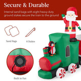 Best Choice Products 8.5 ft. Inflatable Christmas Train with Animated Santa and 10 LED Lights