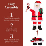 Best Choice Products 5 ft. Pre-Lit Pop-Up Santa Claus with 250 LED Lights