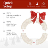 Best Choice Products 48" Pre-Lit Outdoor Christmas Wreath with 140 LEDs & Bow