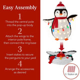 Best Choice Products 36" Pre-Lit Penguin Family Set with 150 LED Lights