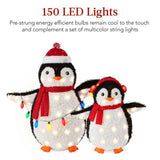 Best Choice Products 36" Pre-Lit Penguin Family Set with 150 LED Lights