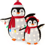 Best Choice Products 36" Pre-Lit Penguin Family Set with 150 LED Lights