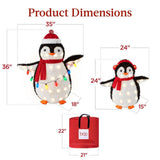 Best Choice Products 36" Pre-Lit Penguin Family Set with 150 LED Lights