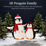 Best Choice Products 36" Pre-Lit Penguin Family Set with 150 LED Lights