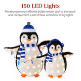 Best Choice Products 36" Pre-Lit Penguin Family Set with 150 LED Lights