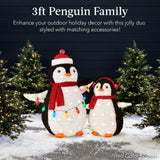 Best Choice Products 36" Pre-Lit Penguin Family Set with 150 LED Lights