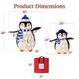 Best Choice Products 36" Pre-Lit Penguin Family Set with 150 LED Lights