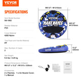 VEVOR 2 Person Towable Tube for Boating, Round Deck Tube
