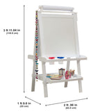 KidKraft Deluxe Wooden Art Easel – Chalkboard, Dry-Erase Board, Paper Roll & 2 Paint Cups