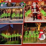 10-Pack Solar Christmas Tree Pathway Lights, Garden Stake Lights with Red and Green LEDs