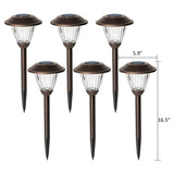 GIGALUMI 6 Pack Solar Pathway Lights – Bronze LED Garden Lights