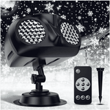Dual-Head Christmas Snowflake Projector Lights with Remote Control, 2/4/6-Hour Timer & Mounting Accessories