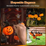 4 Pack Halloween Solar Pumpkin Stake Lights – 24 LED Swaying Jack-O'-Lantern Pathway Lights