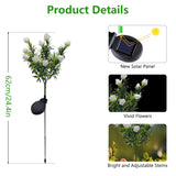 Syenll Solar Gardenia Flower Lights – 2 Pack Warm White LED Decorative Solar Garden Lights