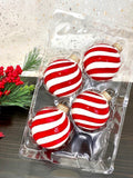 Set of 8 Seamless Glass Christmas Tree Ornaments, 2.63-Inch Solid-Color Xmas Baubles