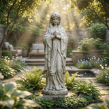 30" Virgin Mary Garden Statue, Weather-Resistant MgO Religious Sculpture with Stone Finish