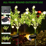 Syenll Solar Gardenia Flower Lights – 2 Pack Warm White LED Decorative Solar Garden Lights