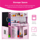 31.5" Best Choice Products Wooden Play Kitchen – 11 Accessories, Ice Dispenser & Chalkboard