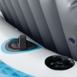 Intex Excursion Inflatable 4 People Boat Set with Oars, Pump, Fishing Rod Holders & Motor Mount Fittings