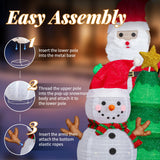 Lighted Snowman, Santa Claus & Christmas Tree Outdoor Decoration with 150 Warm White LED Lights