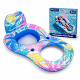 Tropical Inflatable Swim Ring Pool Float with Mesh Seat