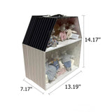 Two-story Tiny Plush Animal Family Dollhouse Playset with 6 Plush Bear or Mouse