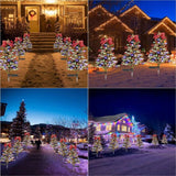 20 LED Outdoor Solar Christmas Tree Stake Light with Snow Flocked Tree