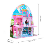 Olivia’s Little World Princess Castle Wooden Dollhouse for 12" Dolls with Furniture