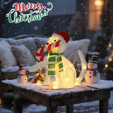 20" H Lighted Christmas Dog Decoration with Candy Cane – White Plush LED Holiday Décor