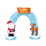 9 ft. 5" Light-Up Rudolph and Santa Christmas Archway Inflatable with Projector Effect