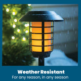 Bell + Howell Smart Solar Pathway Lights – 4 pk 21 lm Warm Flame LED Landscape Lighting