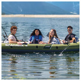 Intex Seahawk 4 Inflatable Boat Set with 54-Inch Oars, High-Output Pump & Fishing Rod Holders