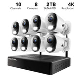 Night Owl 4K Wireless Security System with 10-Channel 2 TB NVR, 8-Camera