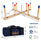 30" Extra-Large Wooden Ring Toss Game with 9 Scoring Posts, 10 Rings and Carrying Bag