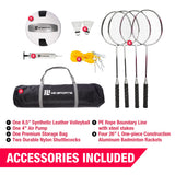 Backyard Hero by MD Sports Pro Volleyball and Badminton Combo Set with 32' Net