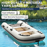 Danrelax 10.5 ft Inflatable Dinghy Boat with EVA Floor, Aluminum Seats, Pump & Carry Bag