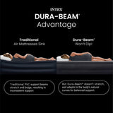 Intex Queen Essential Rest Dura-Beam Deluxe Air Mattress with Built-In Pump
