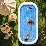 Inflatable Family Swimming Pool, 120" x 72" x 22" Oversized Backyard Pool