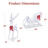 Best Choice Products 4-Foot Lighted Christmas Reindeer and Sleigh Outdoor Décor Set with 205 LED Lights