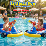 Kids Racing Car Pool Float with Water Blaster, Inflatable Ride-On Pool Toy