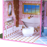 Olivia’s Little World Princess Castle Wooden Dollhouse for 12" Dolls with Furniture