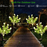 Syenll Solar Gardenia Flower Lights – 2 Pack Warm White LED Decorative Solar Garden Lights