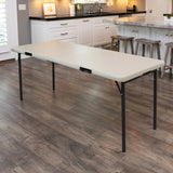 Lifetime Commercial 6-Foot Fold-in-Half Folding Table – 2-Pack Heavy-Duty HDPE Utility Tables