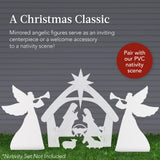 2-Pack 36" Best Choice Products Christmas Angel Yard Decorations – PVC Silhouettes with 4 Stakes